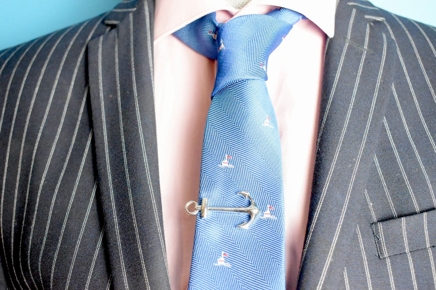 Zegami Men Tie "Blue Sail Boat"