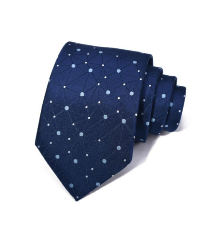 Zegami Men Tie "Navy Blue Polka Dots"
