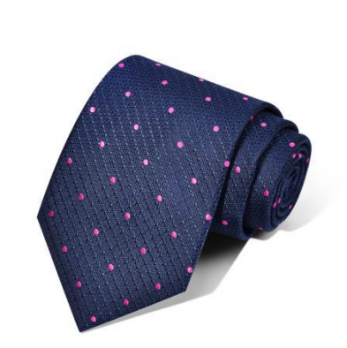 Zegami Men Tie "Navy Blue Pink Polka Dots"
