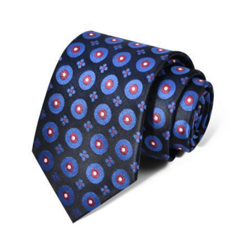 Zegami Men Tie "Navy Blue Pink Dots"