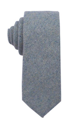 Light Aqua Grey Basketweave Wool Tie