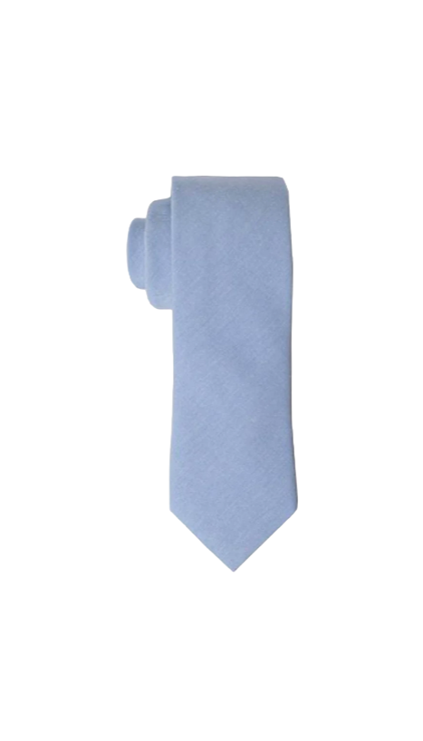 Silver Blue Cotton Tie